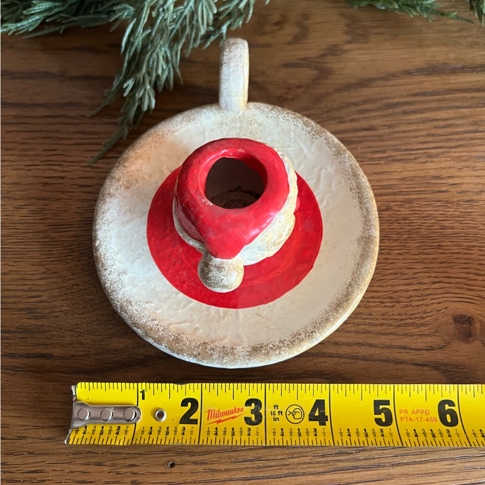 Vintage Ceramic Santa Candle Holder – Christmas Chamberstick Décor - Picture 6 of 10